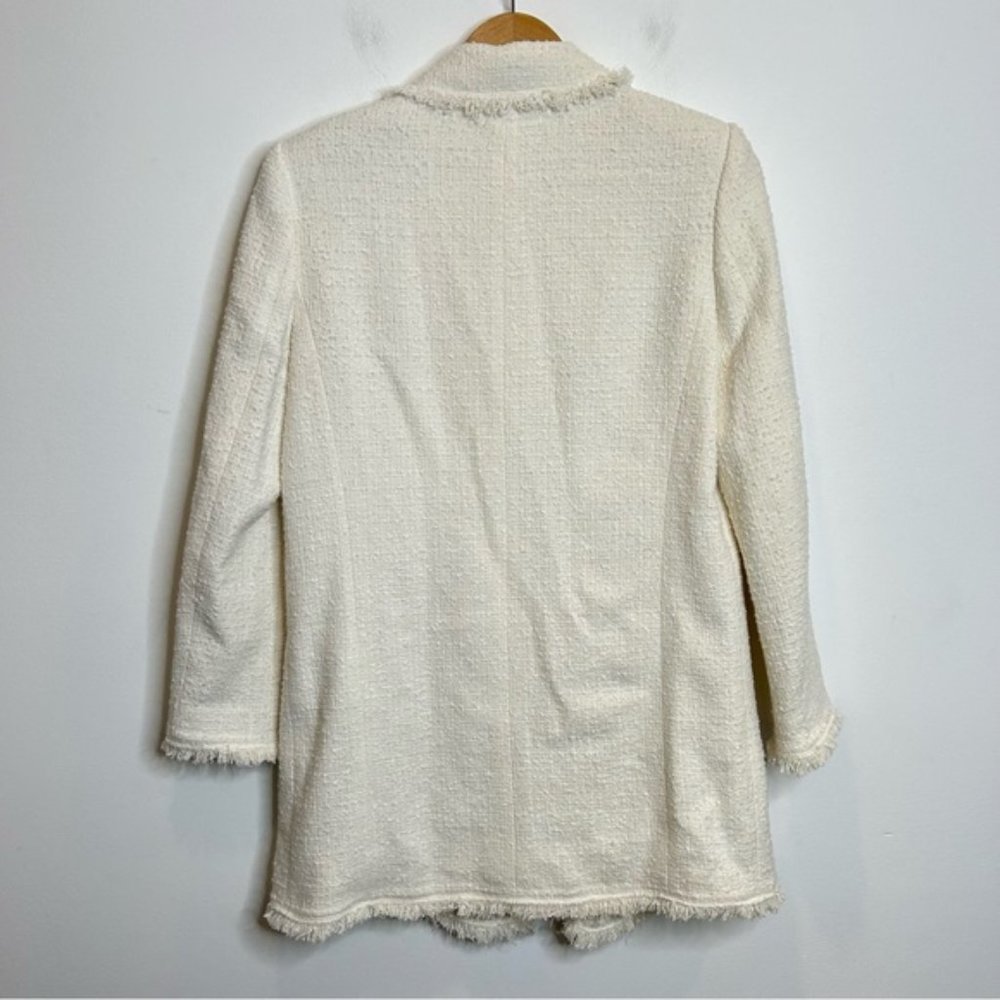 Zara Boucle Cream Blazer Jacket Pearl Buttons - Picture 10 of 10